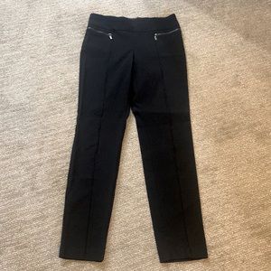 Style & Co Black Skinny Pants with Faux Zippered Pockets, Size Medium-Long